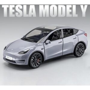 Tesla Model Y 1:24 Silver Gri Maket Araba